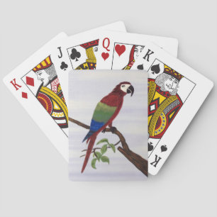 Macaw Parrot Playing Cards