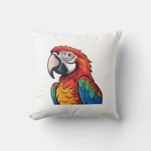 Macaw parrot throw pillow