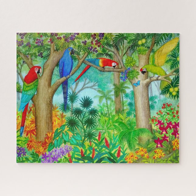 Macaw Parrot Tropical Jungle Jigsaw Puzzle (Horizontal)