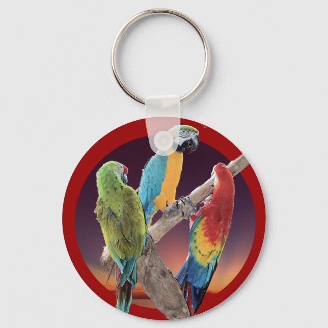 Macaw Parrots Keychain (Front)
