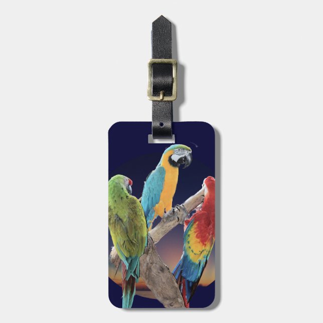 Macaw Parrots Luggage Tag (Front Vertical)