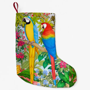 Macaw Parrots Tropical Christmas Stocking