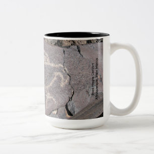 Macaw Petroglyph of an Exotic Bird Two-Tone Coffee Mug