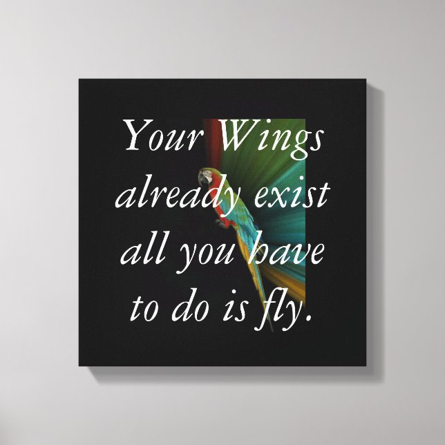 Macaw Quote Canvas Print (Front)