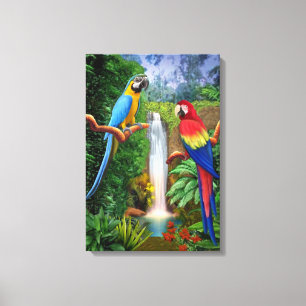 MACAW TROPICAL PARROTS CANVAS PRINT