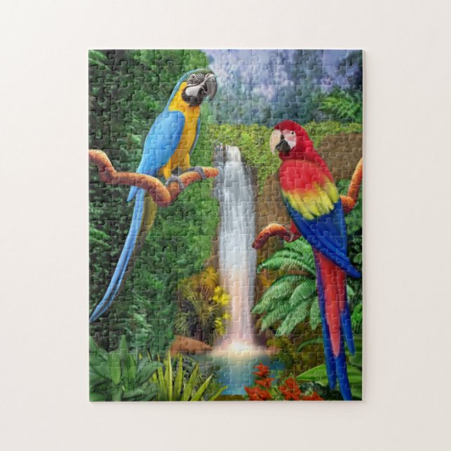 Macaw Tropical Parrots Jigsaw Puzzle (Vertical)
