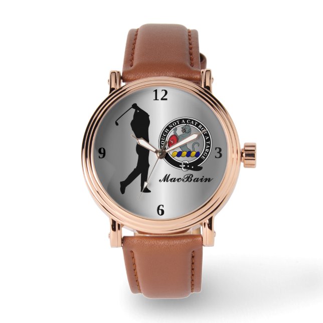 MacBain Clan Badge (His) Golf   Watch (Front)