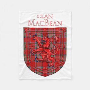 MacBean Tartan Scottish Plaid Lion Rampant Fleece Blanket