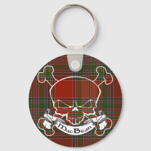 MacBean Tartan Skull Keychain
