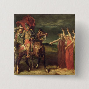 Macbeth and the Three Witches, 1855 2 Inch Square Button