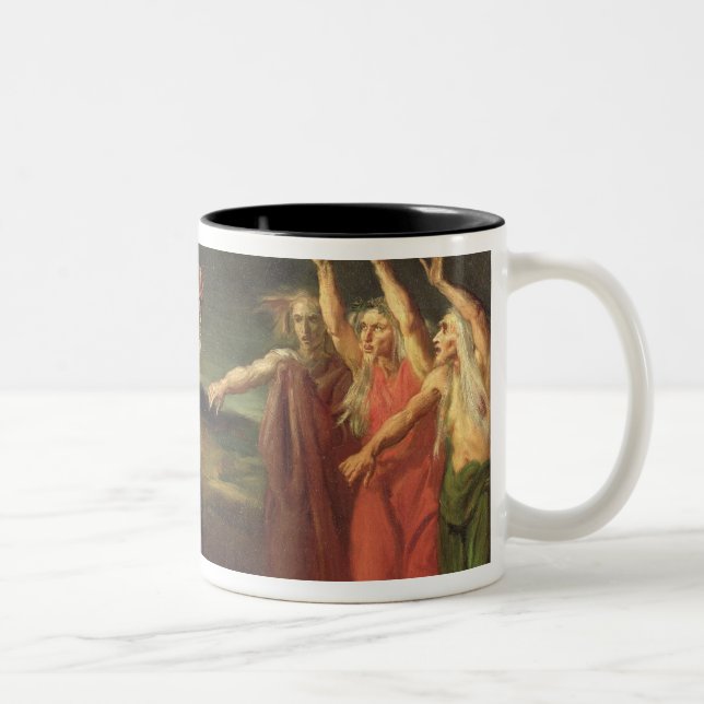 Macbeth and the Three Witches, 1855 Two-Tone Coffee Mug (Right)