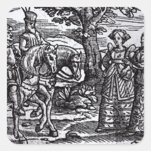 Macbeth, Banquo and the Three Witches Square Sticker