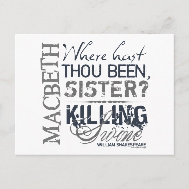 Macbeth Killing Swine Quote Postcard (Front)