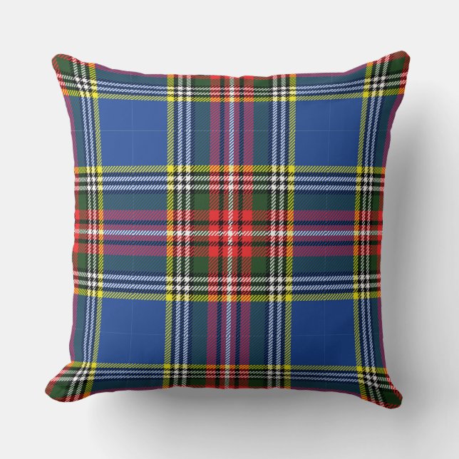 MacBeth Modern Tartan Plaid Scottish Colourful  Throw Pillow (Front)