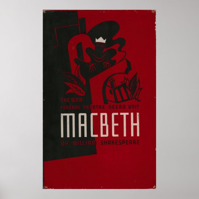 Macbeth Negro Theater 1937 Poster vintage WPA (Devant)