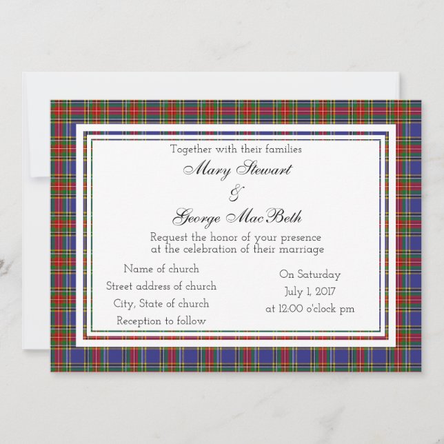 MacBeth Scottish Wedding Invitation (Front)