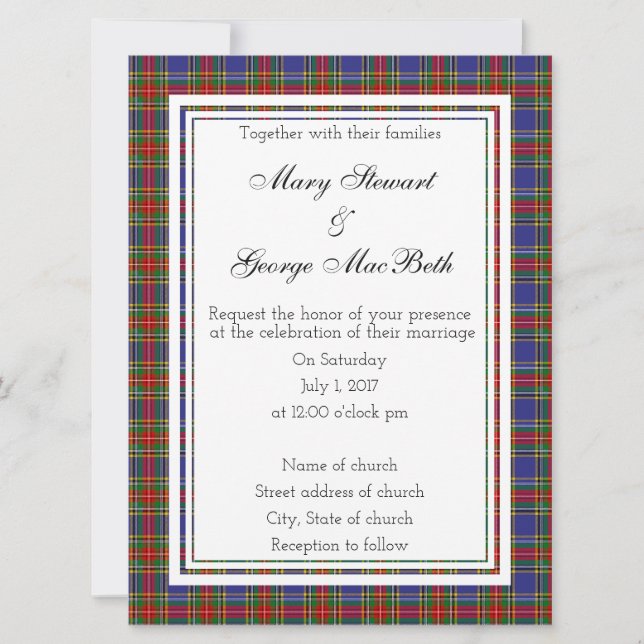 MacBeth Scottish Wedding Invitation (Front)