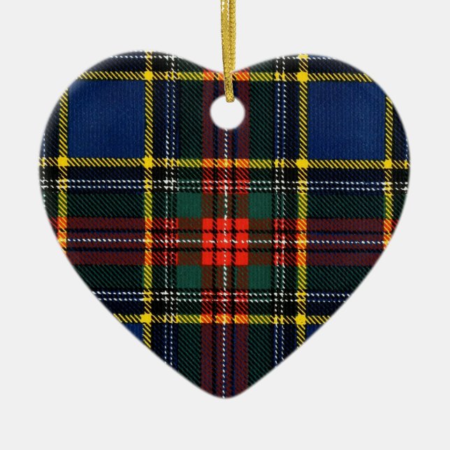 Macbeth Tartan- Monogram Ceramic Ornament (Front)