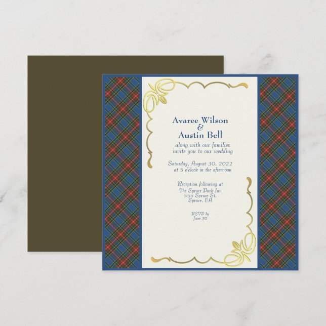 MacBeth Tartan Plaid Wedding Invitation (Front/Back)