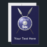 Maccabee Shield And Spears<br><div class="desc">A depiction of a Maccabee's shield and two spears. The shield is adorned by a lion and text reading "Yisrael" (Israel) in the Paleo-Hebrew alphabet. The Maccabees were Jewish rebels who freed Judea from the yoke of the Seleucid Empire. Chanukkah is not just a mid-winter festival featuring candles and fried...</div>