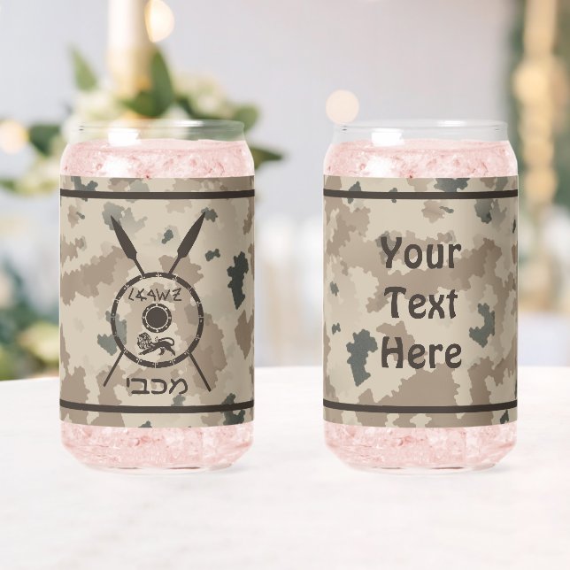 Maccabee Shield And Spears Desert Can Glass (Insitu (Wedding))