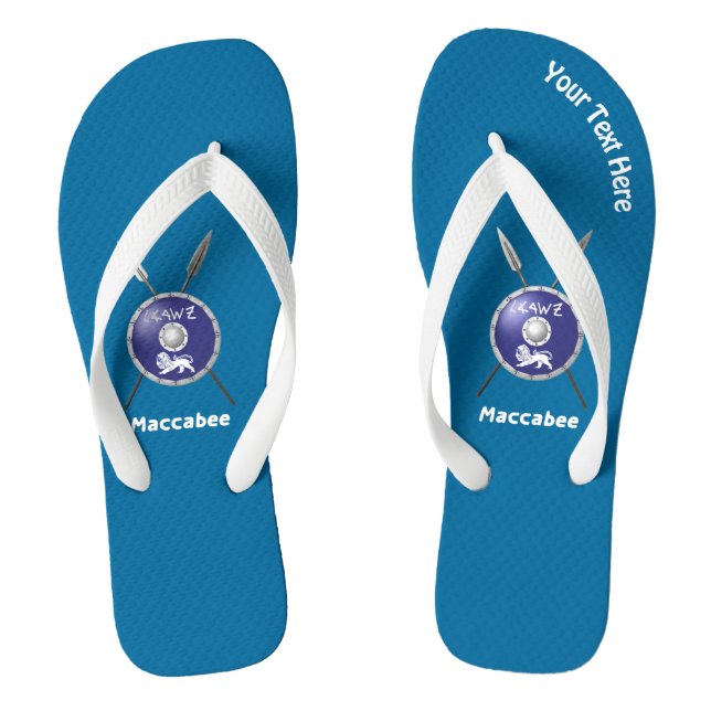 Maccabee Shield And Spears Flip Flops (Footbed)