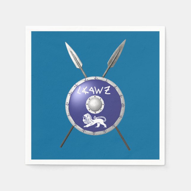 Maccabee Shield And Spears Napkin (Front)