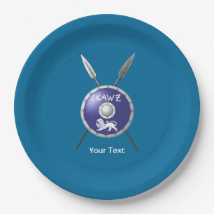 Maccabee Shield And Spears Paper Plate