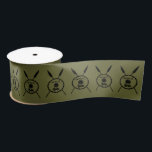 Maccabee Shield And Spears Satin Ribbon<br><div class="desc">A black military "subdued" style depiction of a Maccabee's shield and two spears. The shield is adorned by a lion and text reading "Yisrael" (Israel) in the Paleo-Hebrew alphabet. The Maccabees were Jewish rebels who freed Judea from the yoke of the Seleucid Empire. Chanukkah is not just a mid-winter festival...</div>