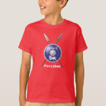 Maccabee Shield And Spears T-Shirt<br><div class="desc">A depiction of a Maccabee's shield and two spears. The shield is adorned by a lion and text reading "Yisrael" (Israel) in the Paleo-Hebrew alphabet. "Maccabee" also appears in English. The Maccabees were Jewish rebels who freed Judea from the yoke of the Seleucid Empire. Chanukkah is not just a mid-winter...</div>