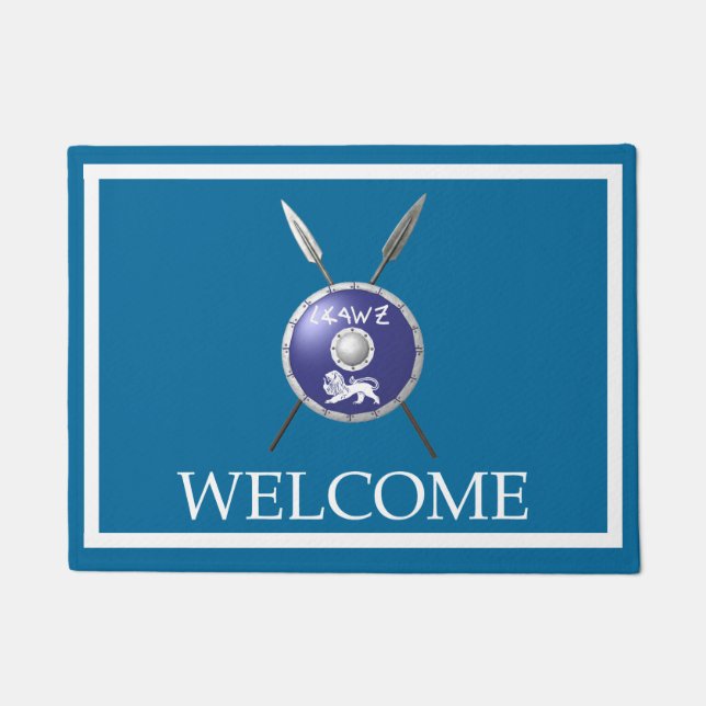 Maccabee Shield And Spears - Welcome Doormat (Front)