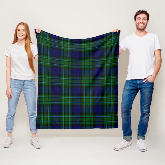 MacCallum Modern Plaid Fleece Blanket (In Situ)