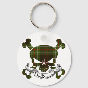 MacDiarmid Tartan Skull Keychain