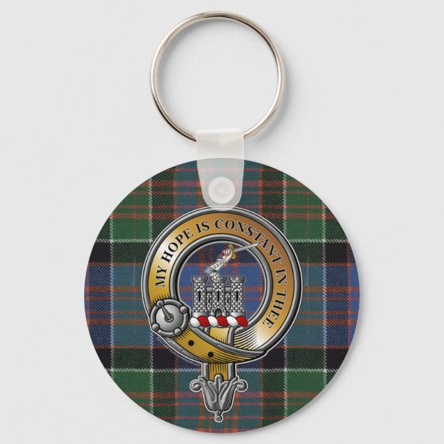 MacDonald Clanranald Tartan & Badge Keychain (Front)