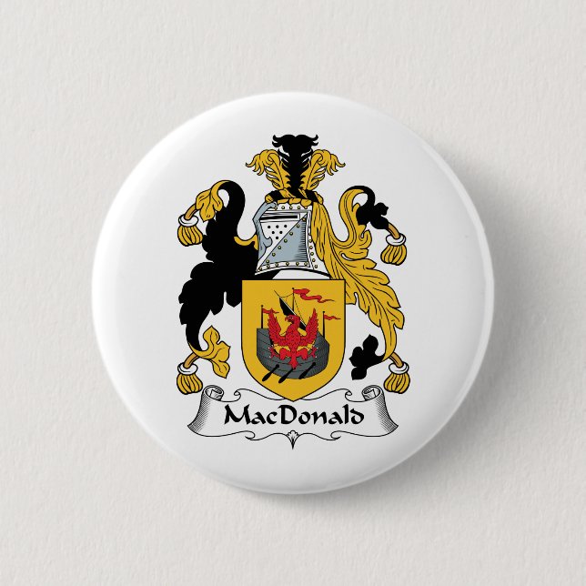 MacDonald Family Crest 2 Inch Round Button (Front)