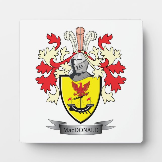 MacDonald Family Crest Coat of Arms Plaque (Front)