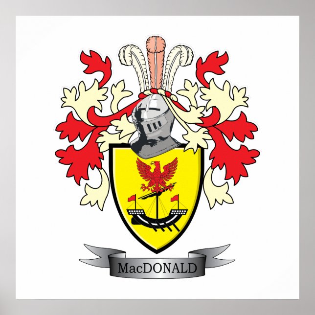MacDonald Family Crest Coat of Arms Poster (Front)