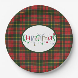 MacDonald Kingsburgh Scottish Tartan Christmas Paper Plate