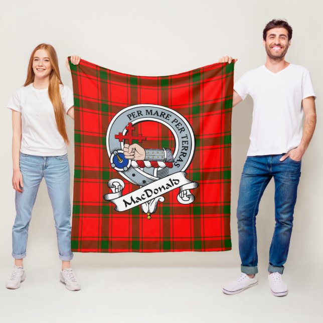 MacDonald of Sleat Macdonalds Of Sleat Clan Badge Fleece Blanket (In Situ)