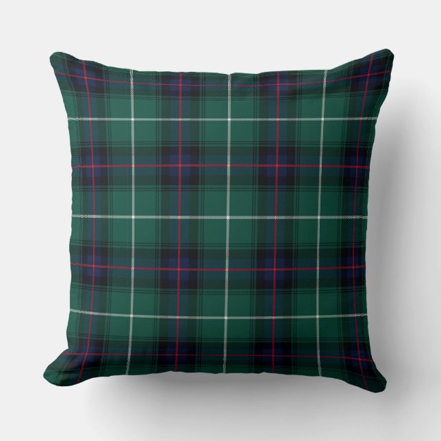 MacDonald of the Isles Tartan Plaid Pattern Throw Pillow (Front)