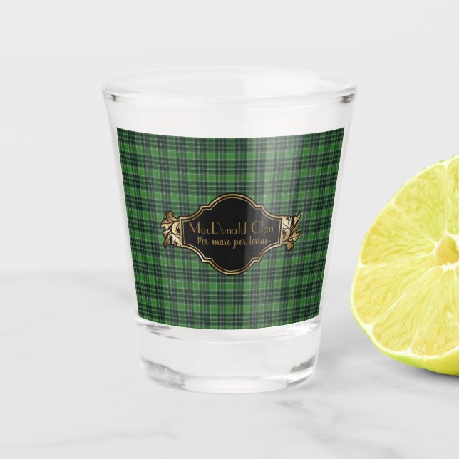 MacDonald Original Scottish Clan Tartan Shot Glass (Front)