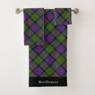 MacDonald Scottish Clan Tartan Plaid Pattern Bath Towel Set
