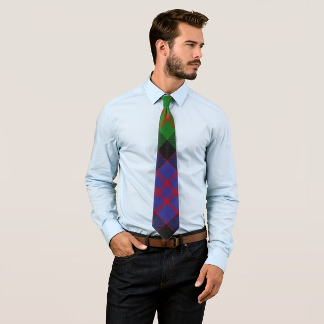 MacDonald Scottish Clan Tartan Plaid Pattern Tie (In Situ)