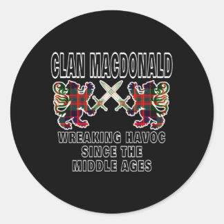 Macdonald Scottish Tan Scotland Family Clan Name Classic Round Sticker