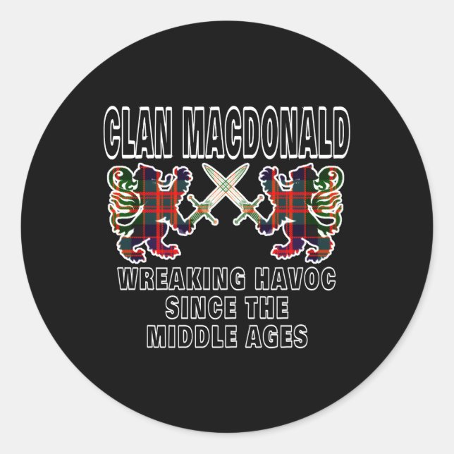 Macdonald Scottish Tan Scotland Family Clan Name Classic Round Sticker (Front)