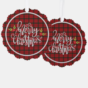 MacDonald Sleet Modern Scottish Tartan Christmas Ornament Card