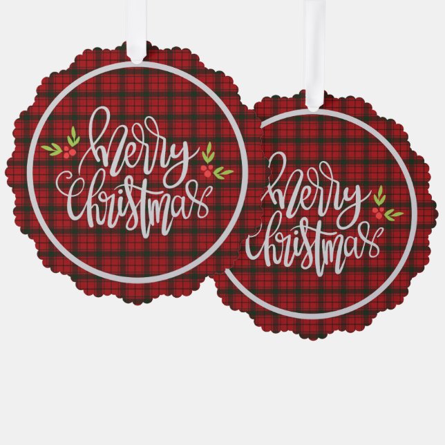 MacDonald Sleet Modern Scottish Tartan Christmas Ornament Card (Front/Back)