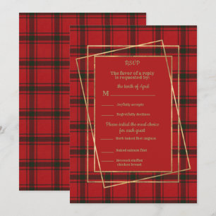 MacDonald Sleet Modern with Gold Frame RSVP Invitation