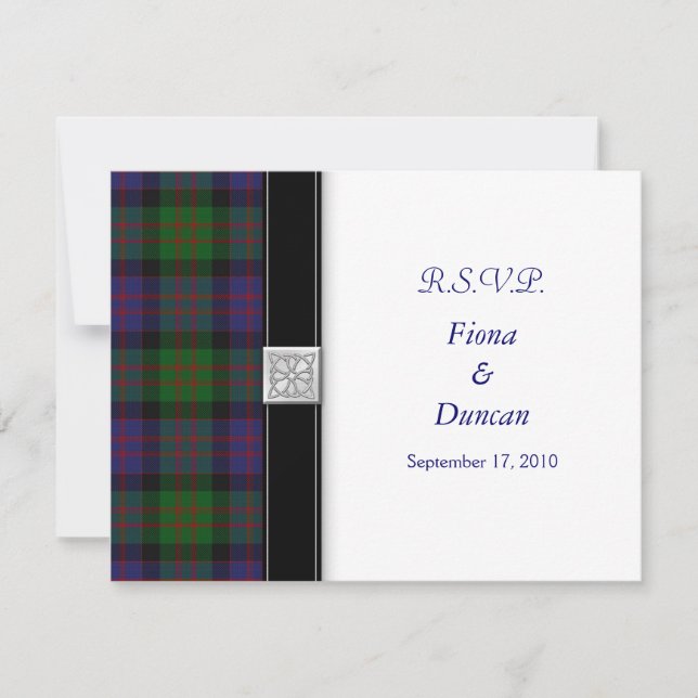 MacDonald Tartan Celtic Wedding Response Card (Front)