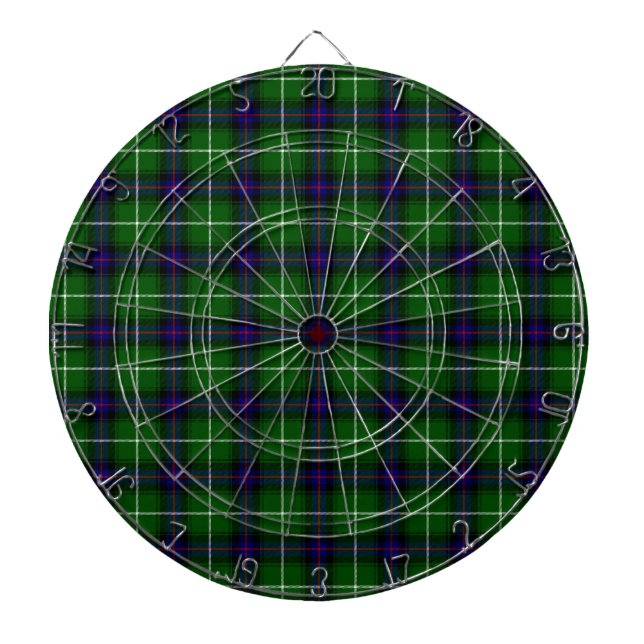 MacDonald tartan green blue plaid Dartboard (Front)